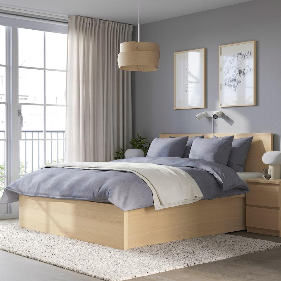 MALM Комод 3 ящ. 804.035.64 Дубовый шпон беленый 80x78 см. IKEA